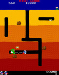 Dig Dug for Arcade - Pumping a Fygar full of air until it explodes...