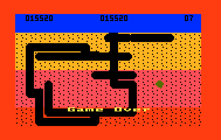 Dig Dug Intellivision Screenshot: Game over.