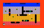 Dig Dug for Intellivision - Avoid opponents when they turn into ghost form!