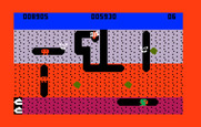 Dig Dug for Intellivision - Opponents change to ghosts to move through dirt quicker on later levels...