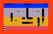 Dig Dug for Intellivision - The dirt layers change colors as the game progresses.