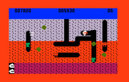 Dig Dug for Intellivision - Clear dirt underneath the rocks in order to drop them on opponents.
