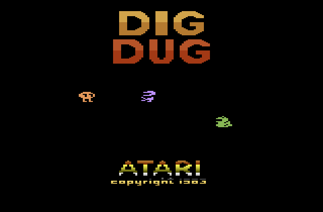 Dig Dug Atari 2600 Screenshot: Title screen.