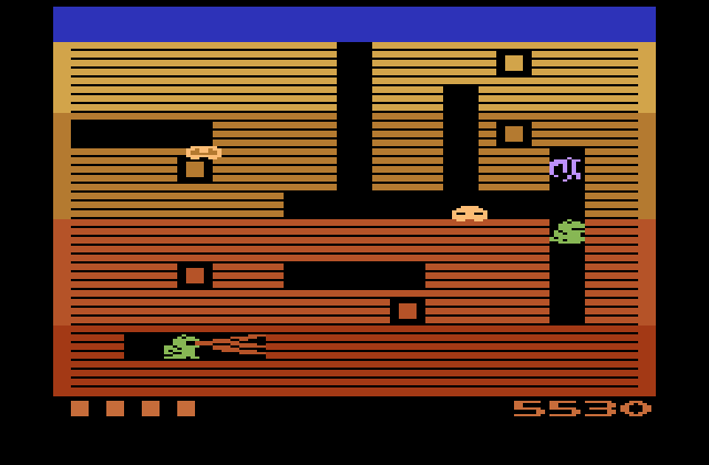 Dig Dug Atari 2600 Screenshot: You can dig your own path through the dirt...