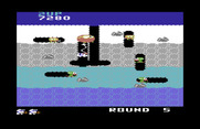 Dig Dug for Commodore 64 - Starting round 5.