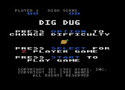 Dig Dug for Atari 8-bit - Title screen.