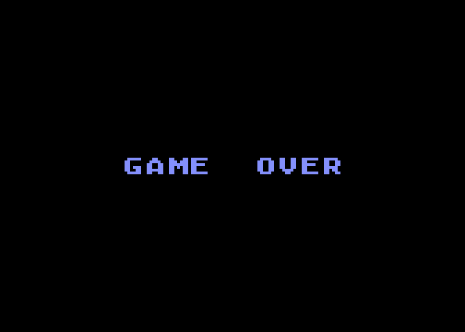 Dig Dug Atari 8-bit Screenshot: Game over.