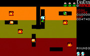 Dig Dug for PC-8800 Series - Attacking a Fygar...