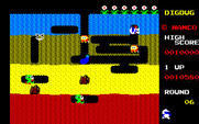 Dig Dug for PC-8800 Series - Grab the vegetable in the middle of the screen for bonus points!