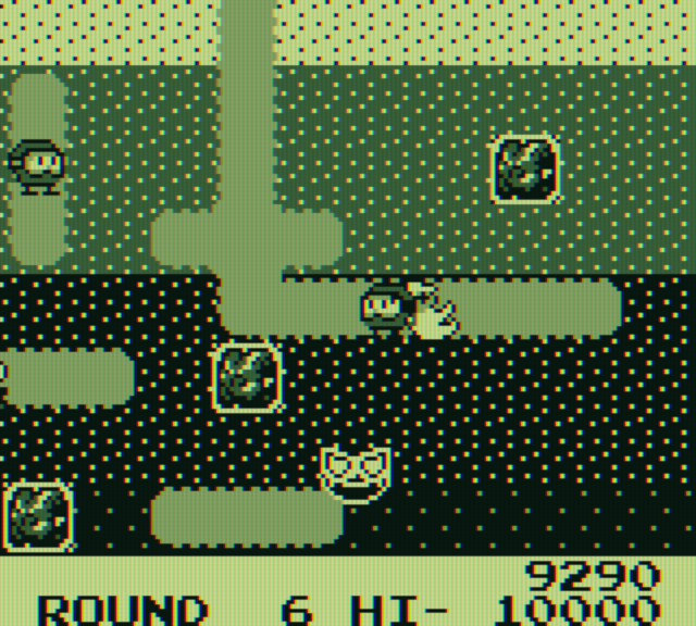 Dig Dug Game Boy Screenshot: I was caught!