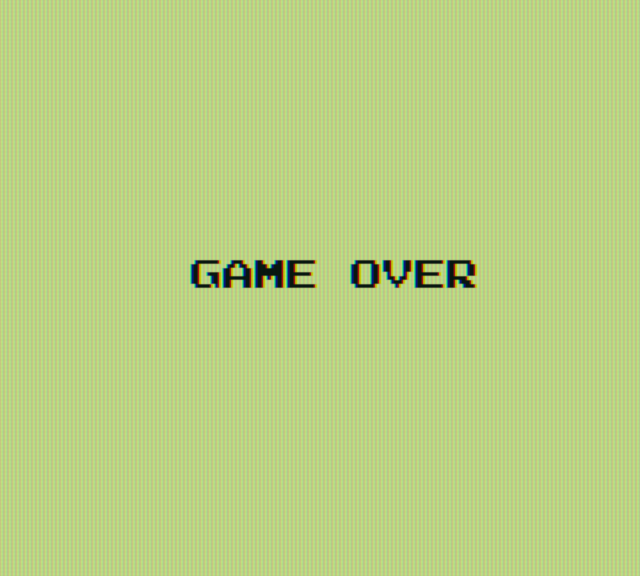 Dig Dug Game Boy Screenshot: Game over.