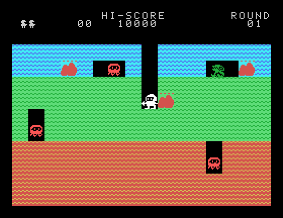 Dig Dug Sord M5 Screenshot: Game start.