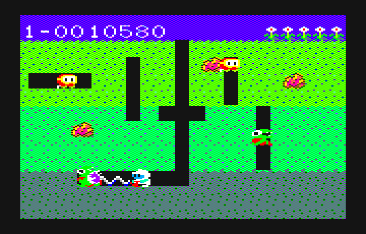 Dig Dug PC-6000 Series Screenshot: On to the next round.