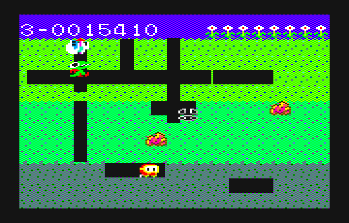 Dig Dug PC-6000 Series Screenshot: Run away!
