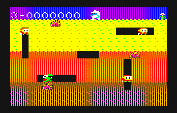 Dig Dug PC-6000 Series Screenshot: Game start.