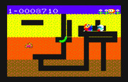 Dig Dug for PC-6000 Series - Collect the vegetable for bonus points.