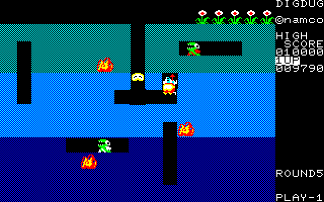 Dig Dug Sharp X1 Screenshot: I've been caught!