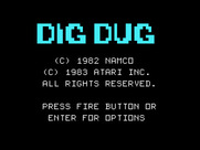 Dig Dug for TI-99/4A - Dig Dug title screen.