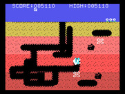 Dig Dug for TI-99/4A - Only two opponents left...