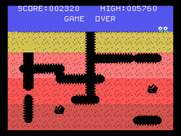 Dig Dug for TI-99/4A - Game over.