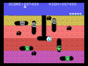Dig Dug for TI-99/4A - The number of enemies increases as the game progresses.
