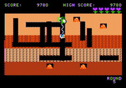 Dig Dug for Apple II - This Fygar is the last opponent on this level before continuing on...