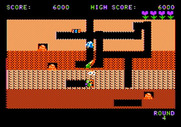 Dig Dug for Apple II - Collect items in the middle of the screen for bonus points.