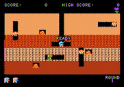 Dig Dug for Apple II - Game start.