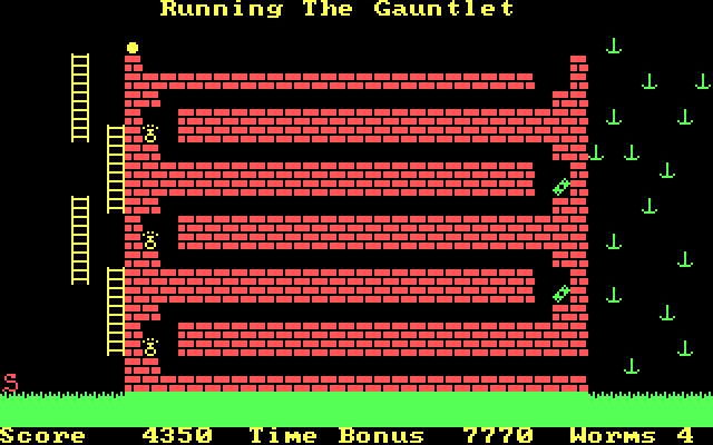 Willy the Worm Part II: The Big Trip Home IBM PC/Compatibles Screenshot: Start of the next level...