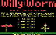 Willy the Worm Part II: The Big Trip Home for IBM PC/Compatibles - Title screen.
