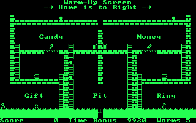 Willy the Worm Part II: The Big Trip Home IBM PC/Compatibles Screenshot: Game start.