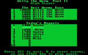 Willy the Worm Part II: The Big Trip Home for IBM PC/Compatibles - High scores.