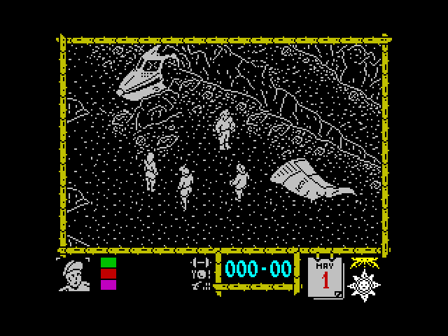 Where Time Stood Still ZX Spectrum Screenshot: Game start.
