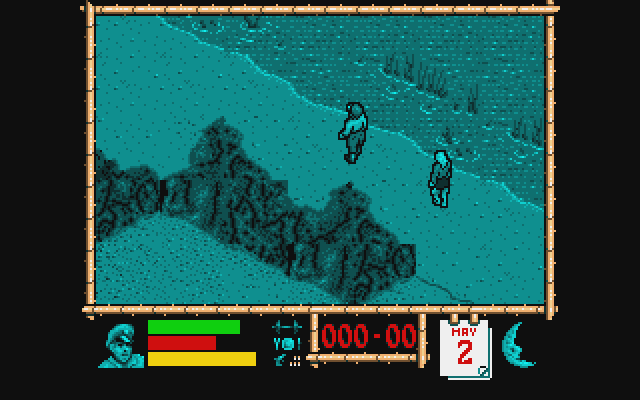 Where Time Stood Still Atari ST Screenshot: Still no way to cross this river...