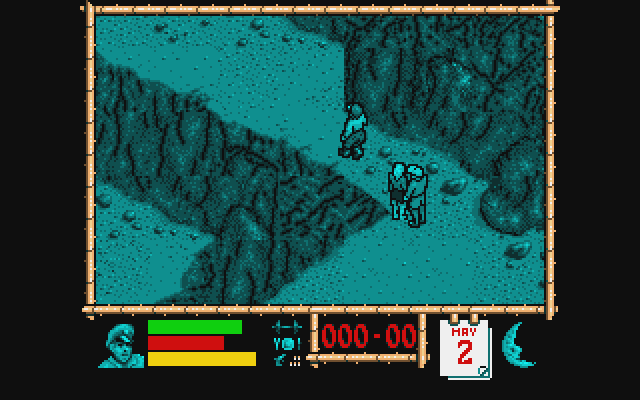 Where Time Stood Still Atari ST Screenshot: Exploring at night...