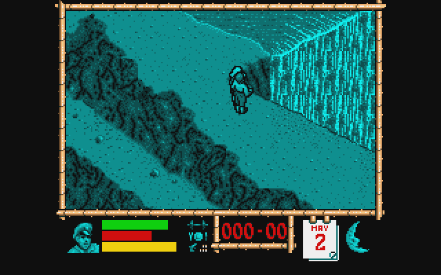 Where Time Stood Still Atari ST Screenshot: A waterfall...any way to cross?