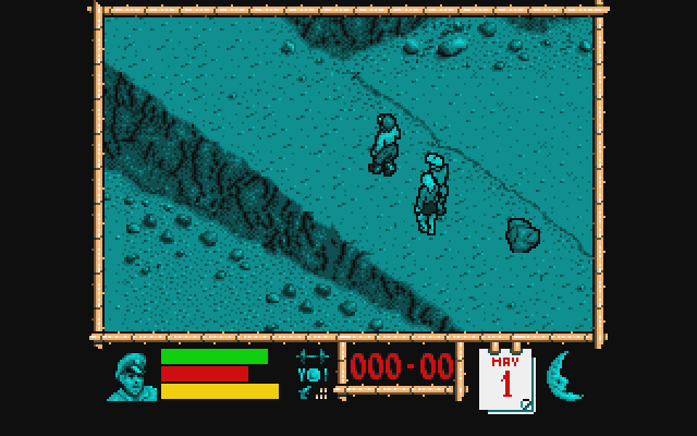 Where Time Stood Still Atari ST Screenshot: Whew, almost hit by a boulder!