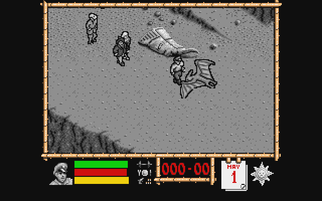 Where Time Stood Still Atari ST Screenshot: A pterodactyl flies overhead...