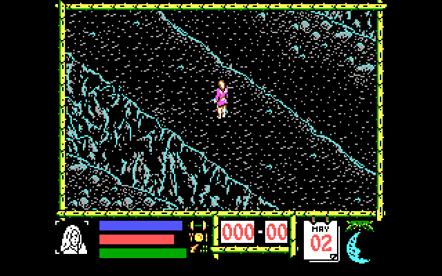 Where Time Stood Still IBM PC/Compatibles Screenshot: Wandering alone up a ramp...