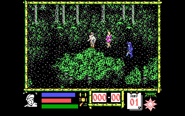 Where Time Stood Still IBM PC/Compatibles Screenshot: Lost in a forest.