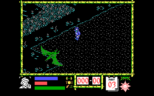 Where Time Stood Still IBM PC/Compatibles Screenshot: A pterodactyl flies overhead...