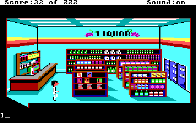 Leisure Suit Larry in the Land of the Lounge Lizards IBM PC/Compatibles Screenshot: Inside the Quiki-Mart...
