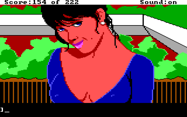 Leisure Suit Larry in the Land of the Lounge Lizards IBM PC/Compatibles Screenshot: Closeup view of Faith.