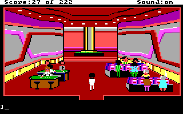 Leisure Suit Larry in the Land of the Lounge Lizards IBM PC/Compatibles Screenshot: Inside the casino.
