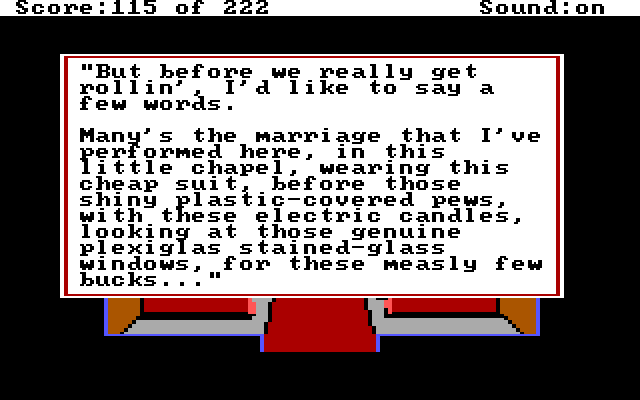 Leisure Suit Larry in the Land of the Lounge Lizards IBM PC/Compatibles Screenshot: The wedding ceremony...