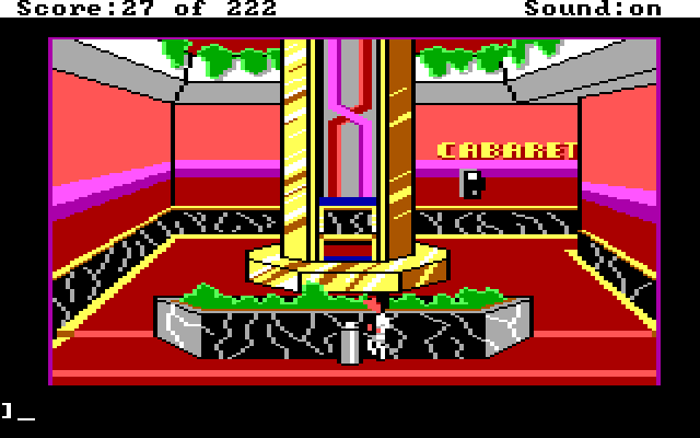 Leisure Suit Larry in the Land of the Lounge Lizards IBM PC/Compatibles Screenshot: Checking out the back of the hotel.