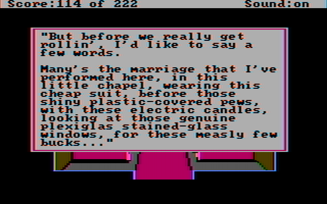 Leisure Suit Larry in the Land of the Lounge Lizards IBM PC/Compatibles Screenshot: The ceremony...