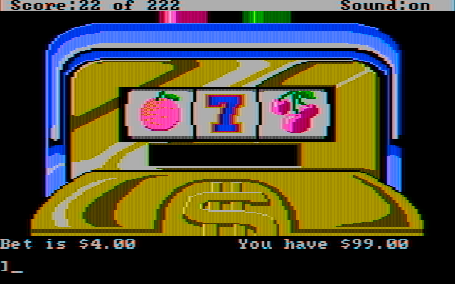 Leisure Suit Larry in the Land of the Lounge Lizards IBM PC/Compatibles Screenshot: Slot machine...I lost!