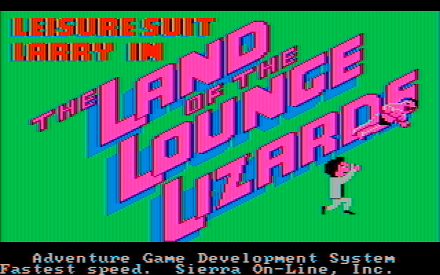 Leisure Suit Larry in the Land of the Lounge Lizards IBM PC/Compatibles Screenshot: Title screen.