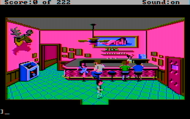 Leisure Suit Larry in the Land of the Lounge Lizards IBM PC/Compatibles Screenshot: Entering Lefty's Bar...